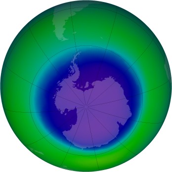 September 2001 monthly mean Antarctic ozone
